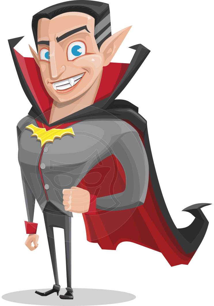 Funny Vampire Man Vector Cartoon Character